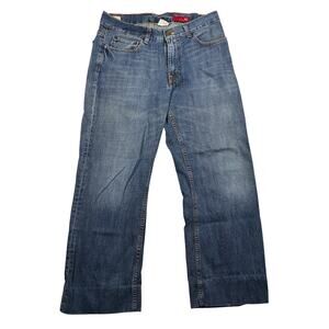 X2 Quality Denim Jeans 32 x 30 Boot Cut Dark Wash Cut Off Cotton Classic Casual